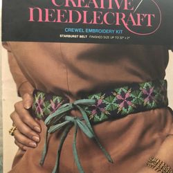 Starburst Belt  Kit Complete. Crewel Embroidery Kit .  