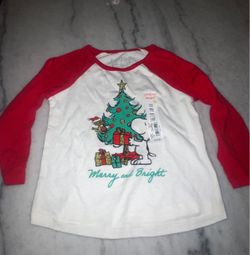 New Peanuts Snoopy & Woodstock Christmas Girls Shirt 4T Or 18 Months