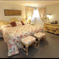 6pc John Widdicomb Bedroom Set w/King Mattress 