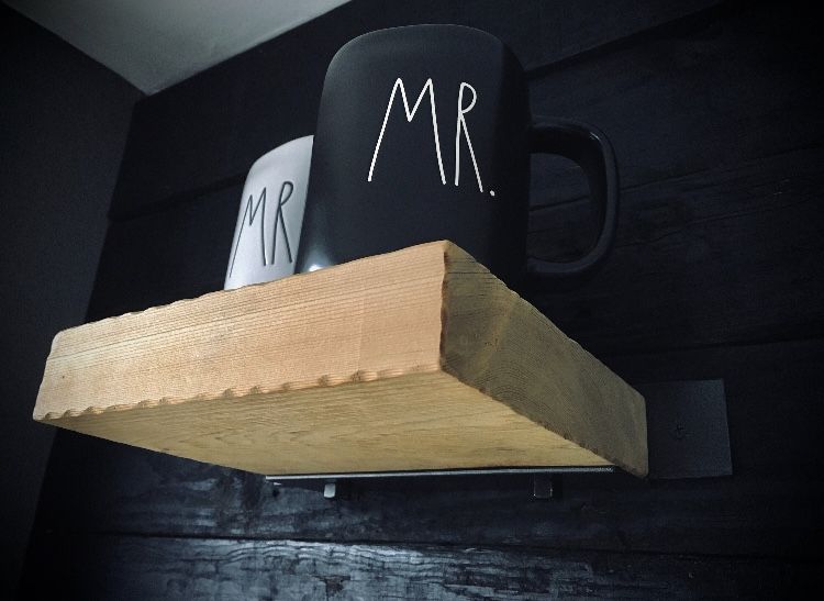 Small Square Shelf |"Petite Etagere"| 8" Square Floating Shelf, Burnt or Natural Cedar Finish, Wood Shelf, Industrial Floating shelf