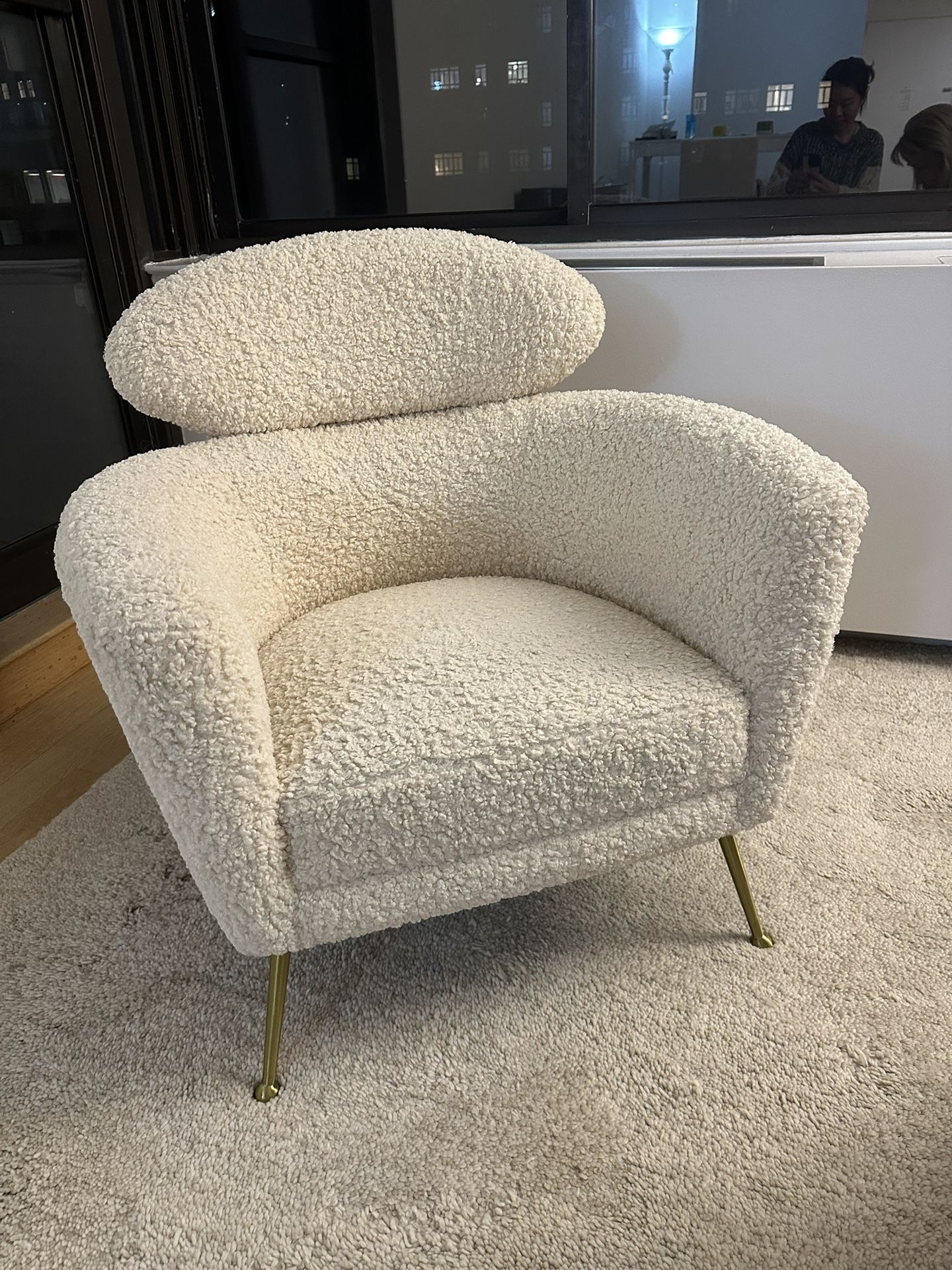 Accent Chair With ottoman (wooly Lamb)