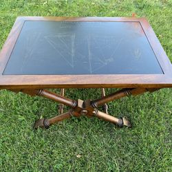 ANTIQUE BRANDT "ISIAH L. JEFFERSON" CLIPPER SHIP SLATE WALNUT FRAME TABLE TOP