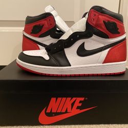 Jordan 1 Satin Black Toe (W) 11.5 / Mens 10