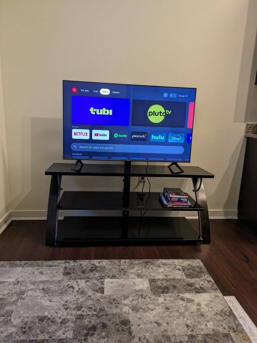 50 Inch Smart Google TV With Glass TV Stand