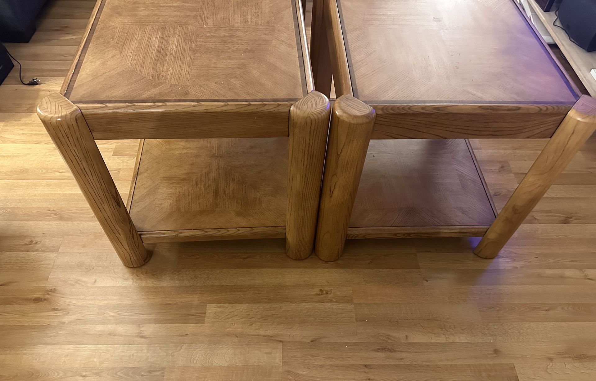 Set Of 2 End Tables - Solid Wood