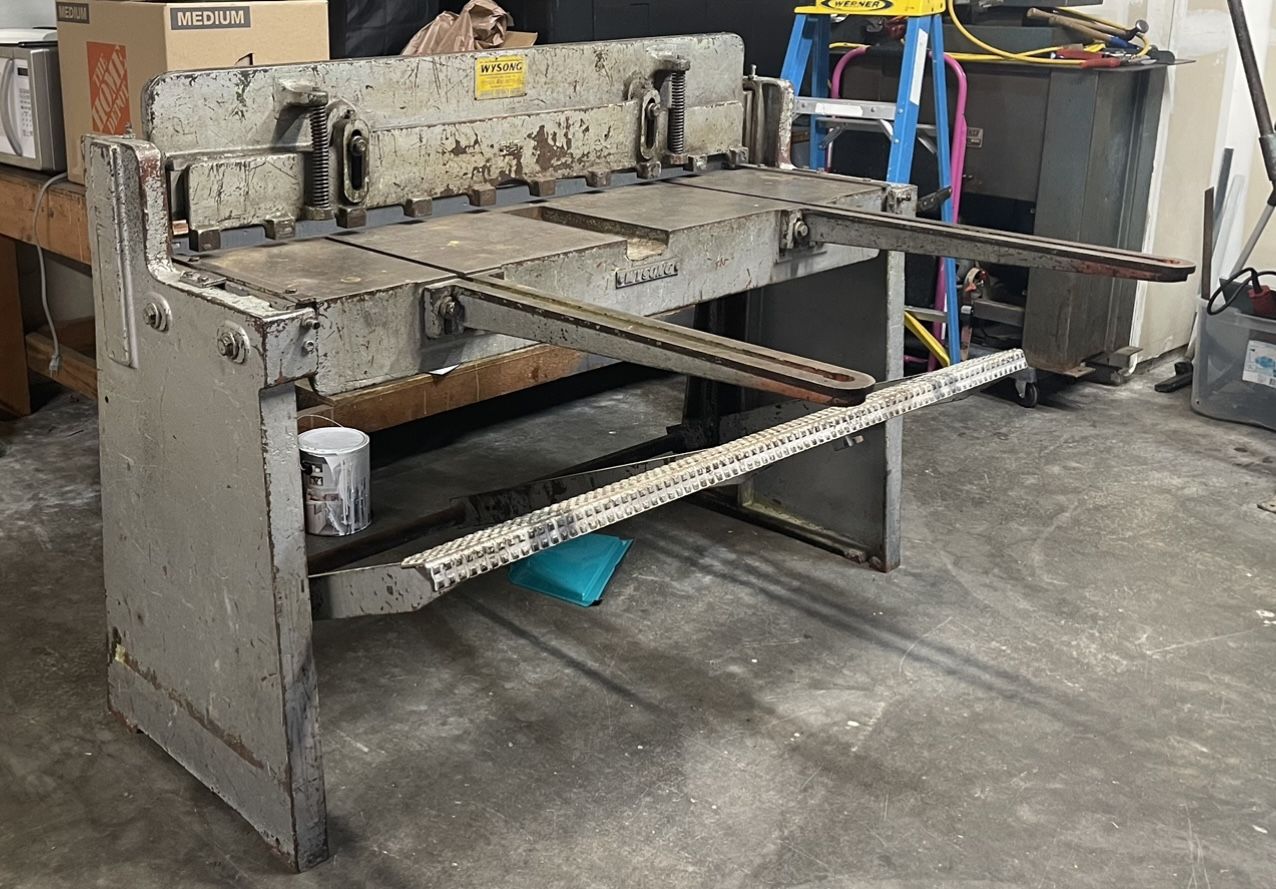 Wysong and Miles Sheet Metal Shear. 4’ 4”.