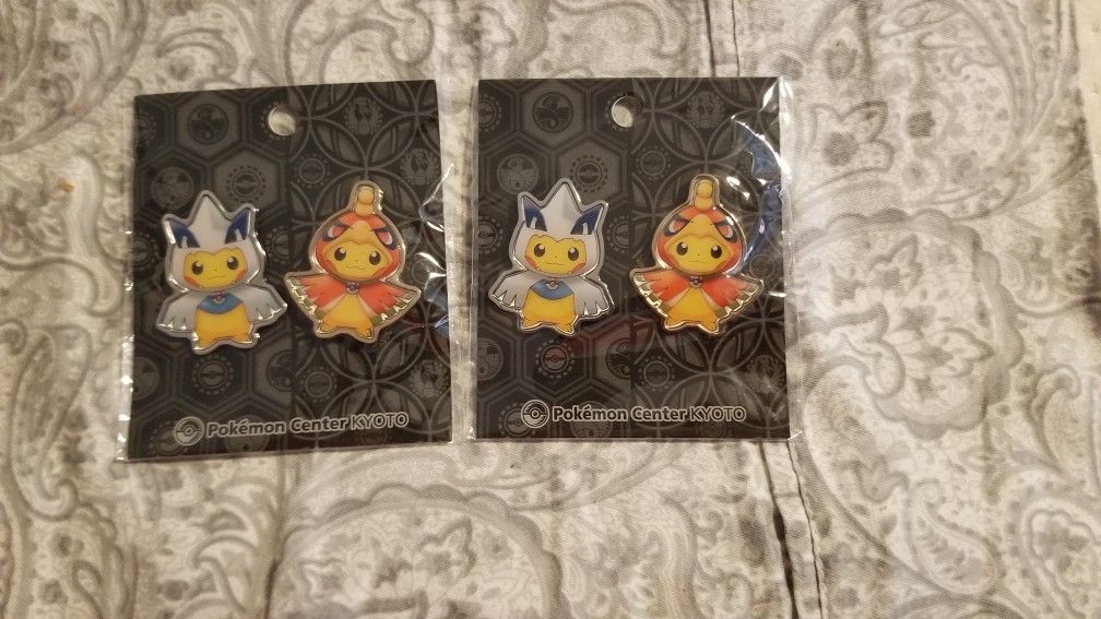 Pokemon Center Japan Exclusive Pikachu Poncho Pin sets.