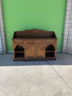 Vintage Antique Hickory White Cabinet Dresser Hutch