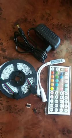 16.4 feet RGB LED Strip Light 5050 SMD Diode RGB Tape Waterproof Flexible LED Ribbon 30D/M With Remote Controller + DC12V Power Adapter