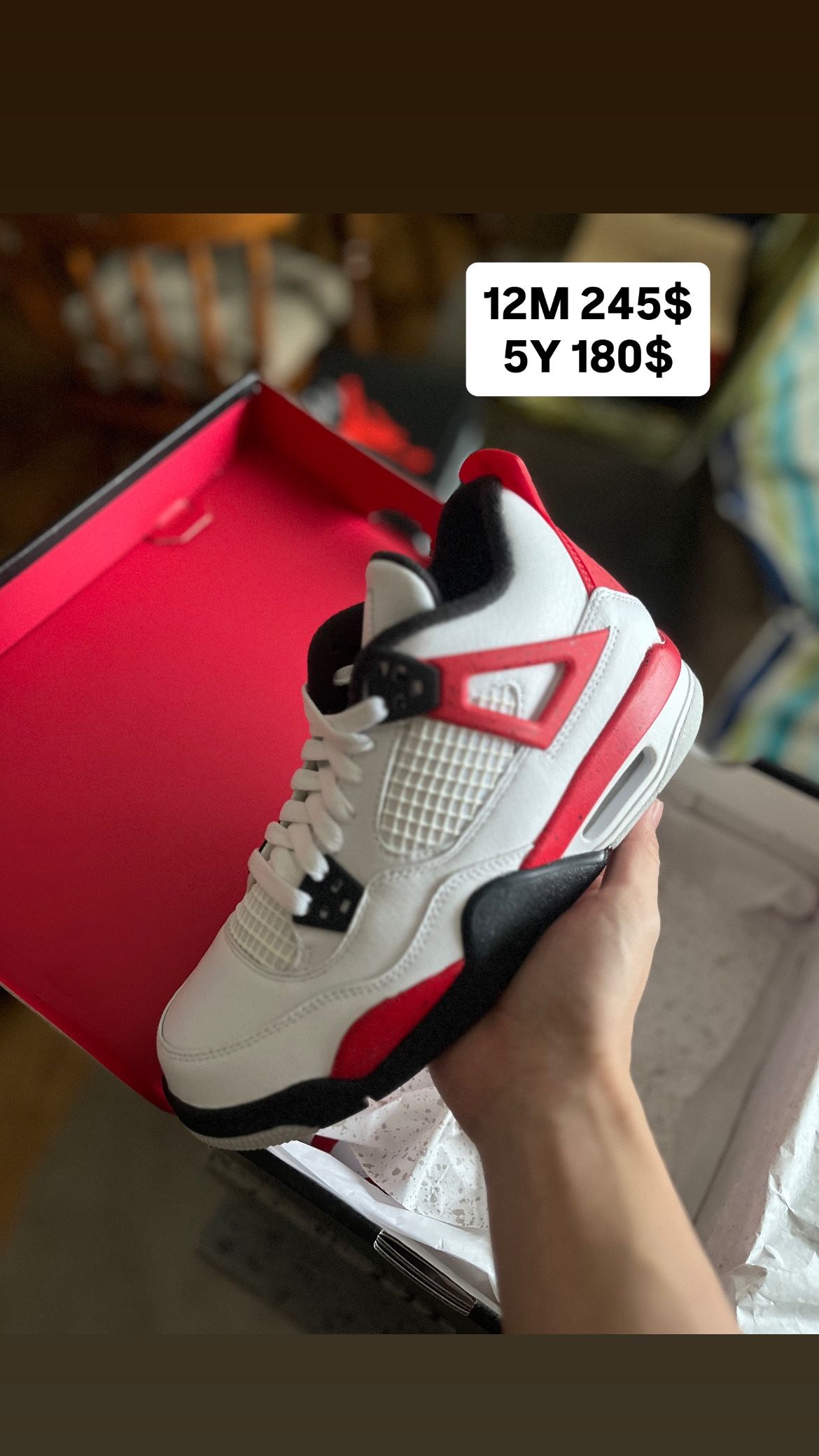 Jordan 4 Red cement 5Y