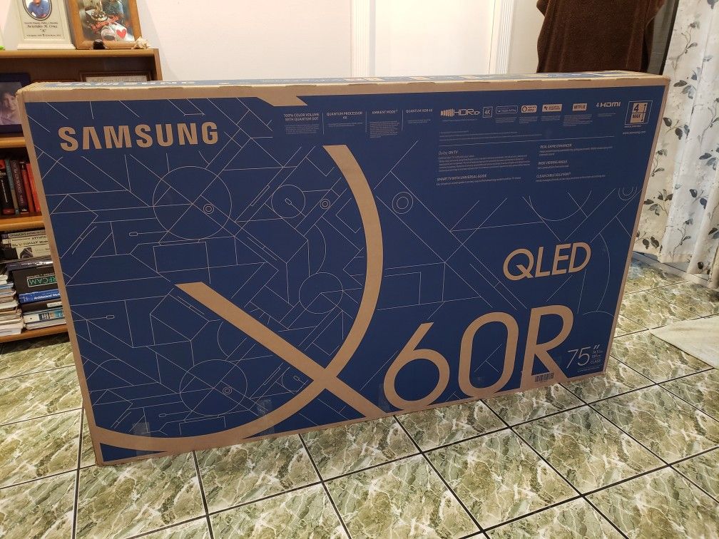 Tv Samsung 75", Q60R, 4k, 240 Hz, Dynamic Cristal Color, HDR, Excellent