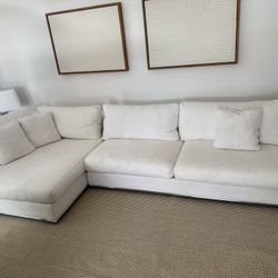 White Fabric Sectional Sofa