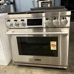 Signature Kitchen Suite 36” Stainless Steel Pro Style Dual Fuel Natural Gas Range