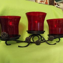 Rustic Metal Candle Holder 