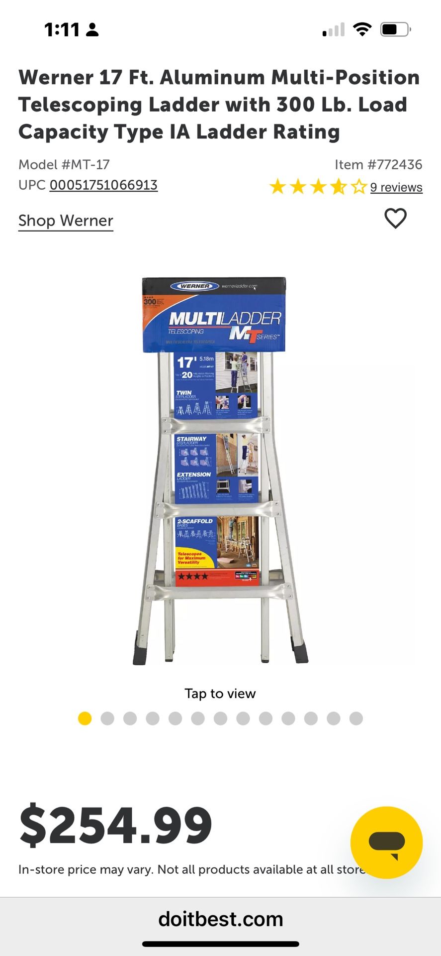 Werner 17’ Telescoping Ladder