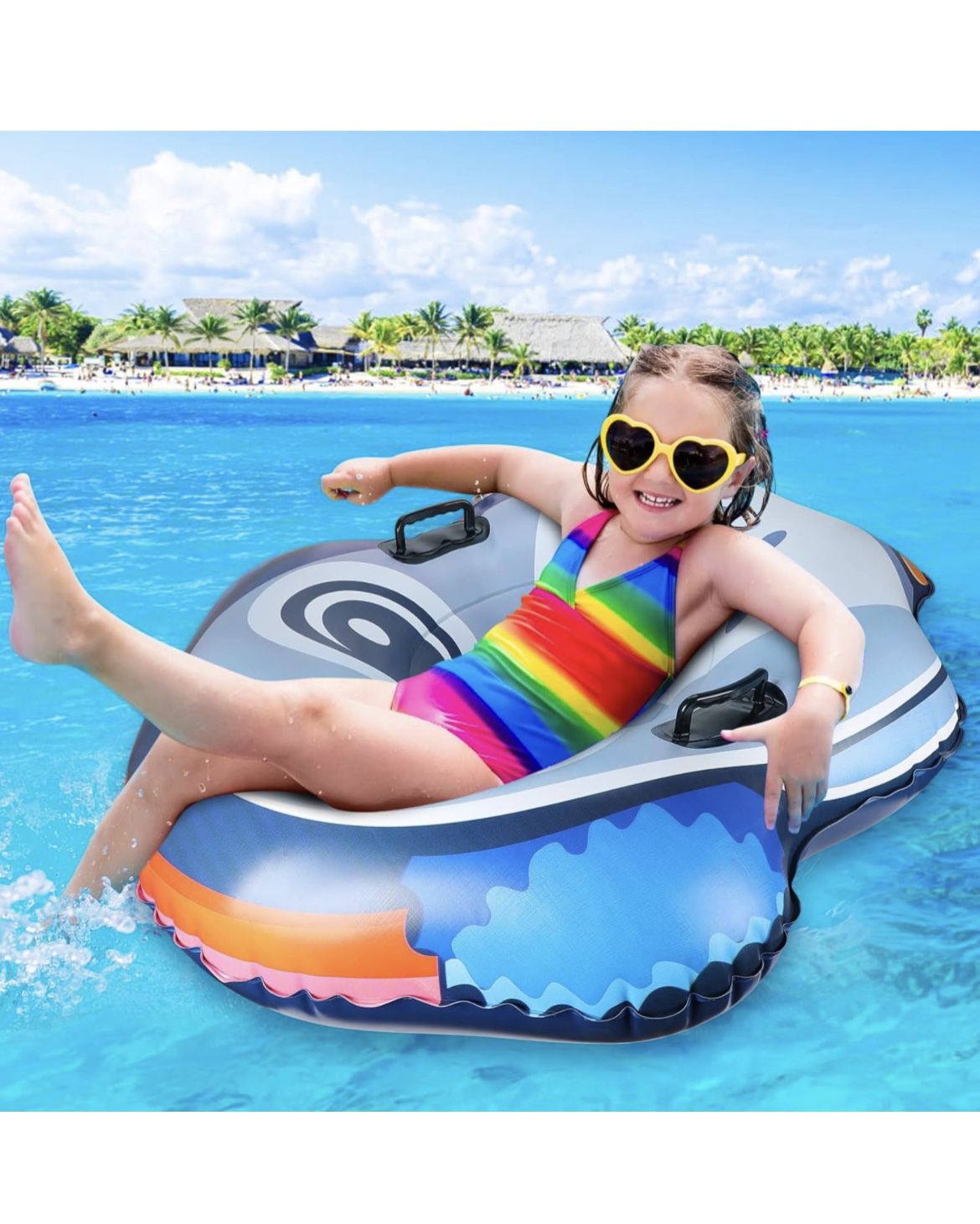 Pool Floats, 47" Inflatable Owl River Tubes with Handles