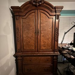 Wooden Armoire Chest Dressed