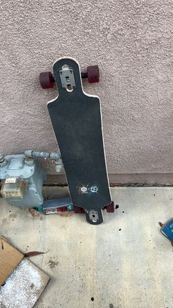 Drop-Through Longboard with Red Wheels