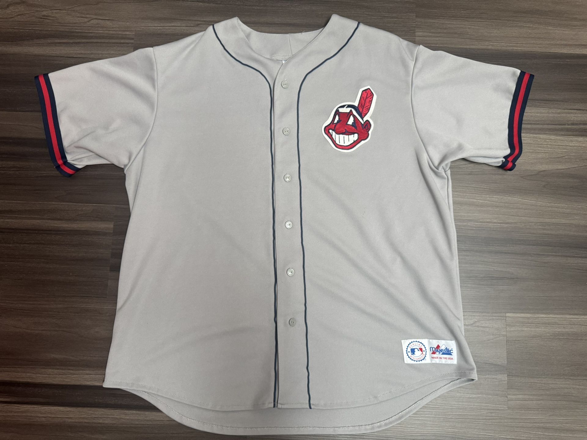 Vintage Majestic Cleveland Indians Gray MLB Genuine Merchandise Jersey Men’s XL