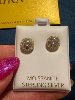Sterling silver Moissanite earrings