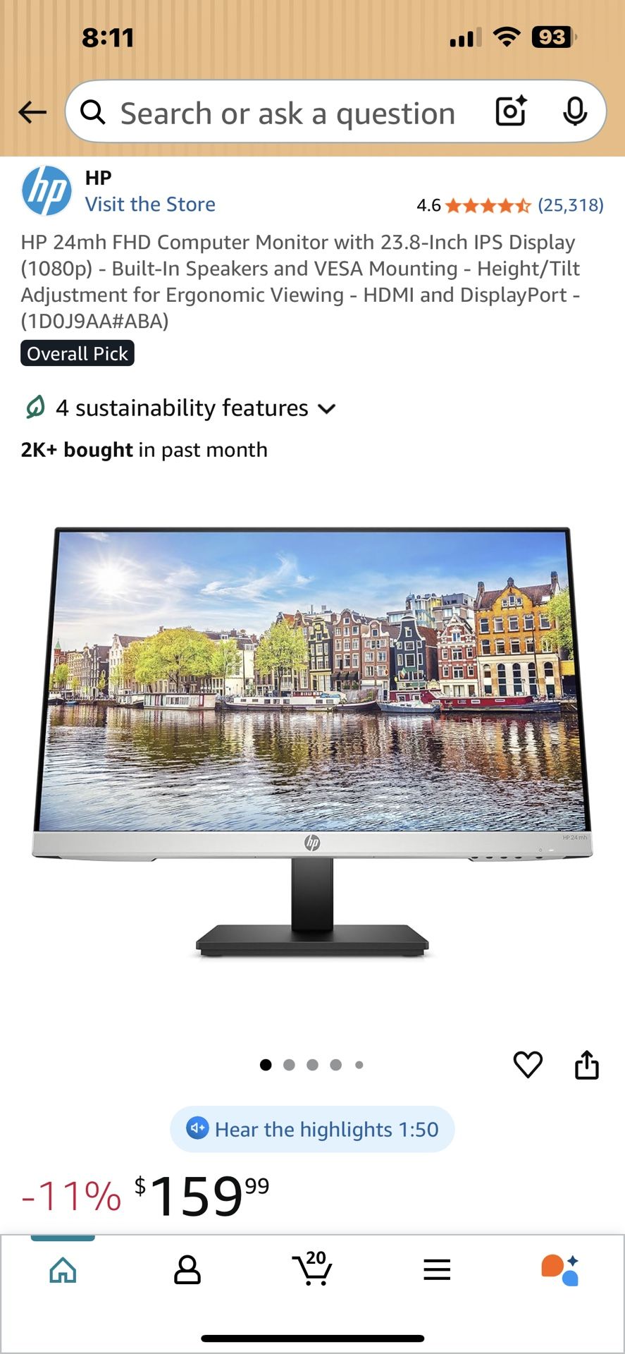 NIB-HP Monitor - 23.8”