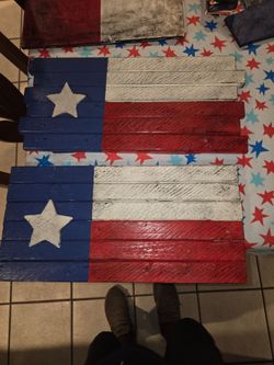 wood art Texas flag