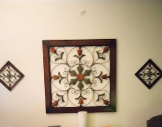 Metal Floral Scroll Wall Art Set