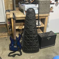 Ibanez Guitar And Case And Amp