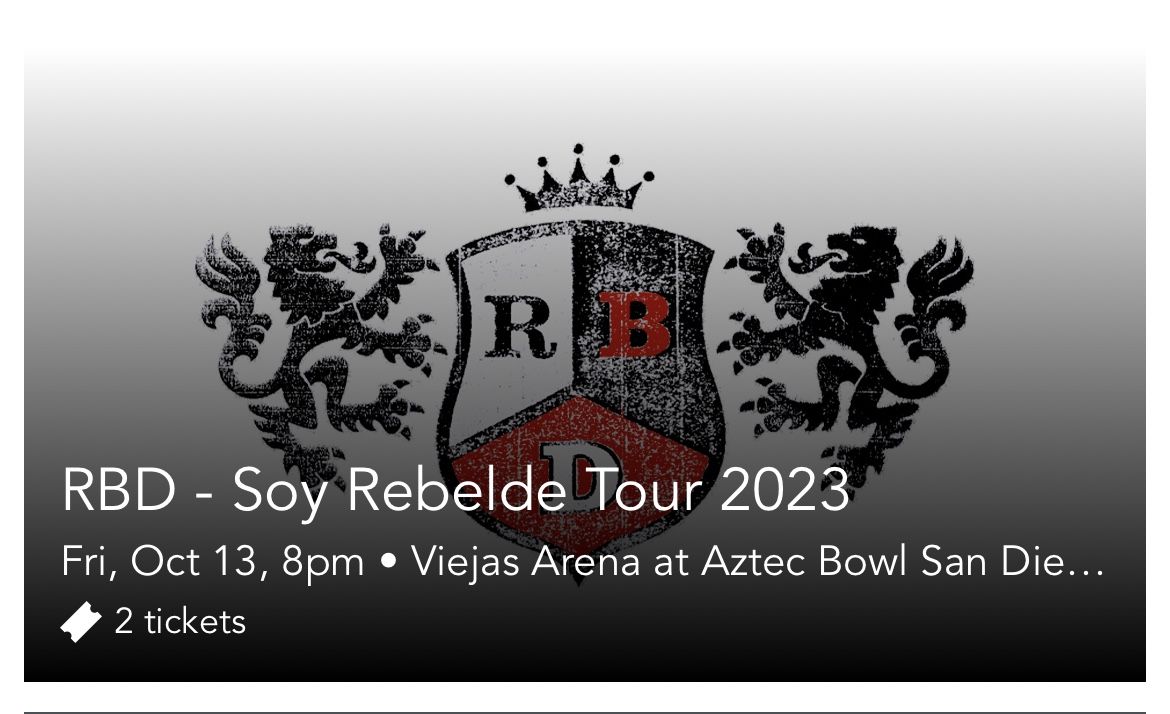 2 Rebelde Tickets