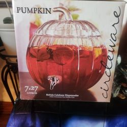 Glass Pumpkin Drink Dispenser 