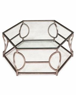 Glass Coffee table / Magnussen Hexagonal Cocktail Table Nevelson