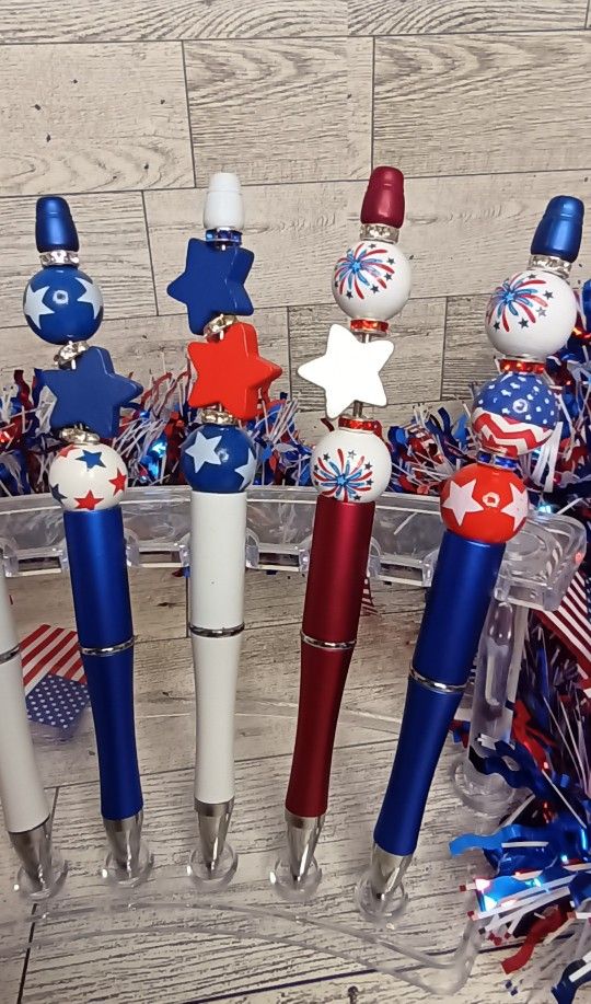 American Themed Ballpoint Beaded Pens $5 Each for Sale in Las