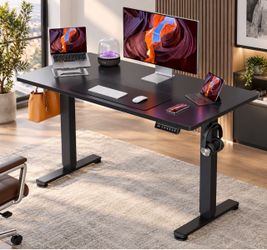 Height Adjustable Electric Standing Desk, 44 x 24 Inches Sit Stand up Desk, Memory Computer Home Office Desk, Black