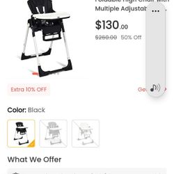 foldable high chair with multiple adjustable backrest-dark gray
