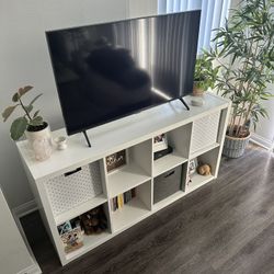 TV stand with shelves - IKEA white