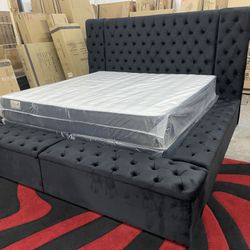 New In Box King Bed Frame With Mattress (Read Description Below)