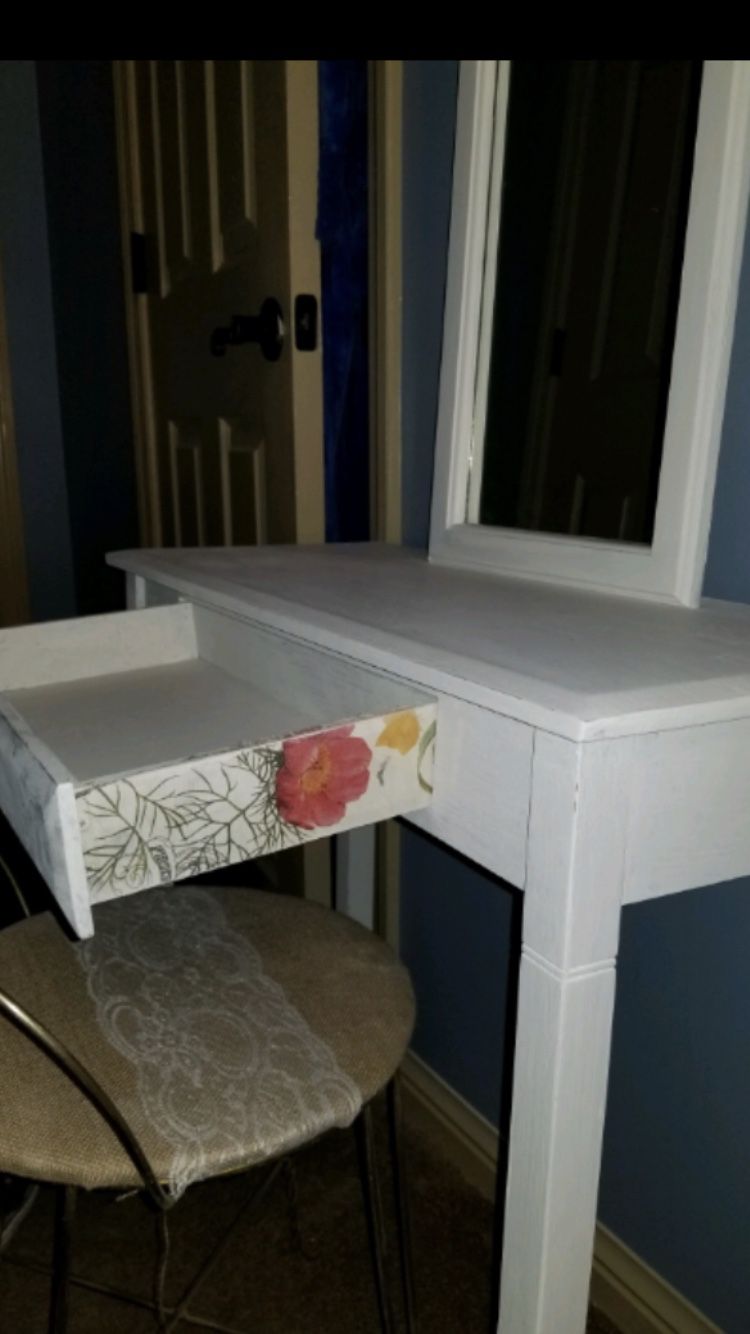 Refurbished antique Mirrored vanity and bench