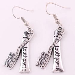 Cute Toothbrush & Toothpaste Earrings