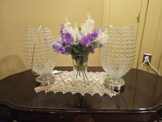 Set of 2 Glass Table Lamps