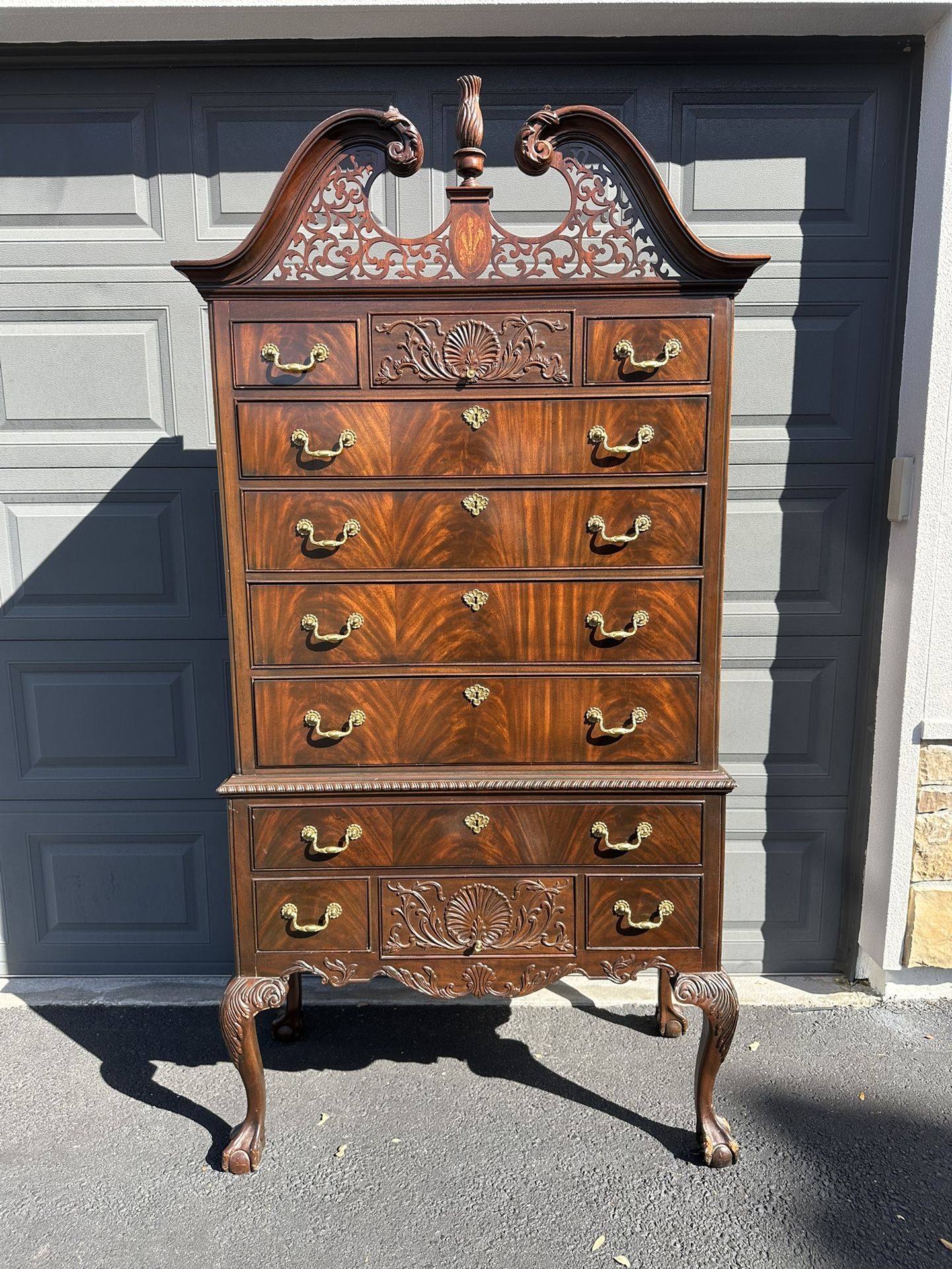 Vintage Chippendale-Style Mahogany Highboy Dresser – Heritage by Heirloom