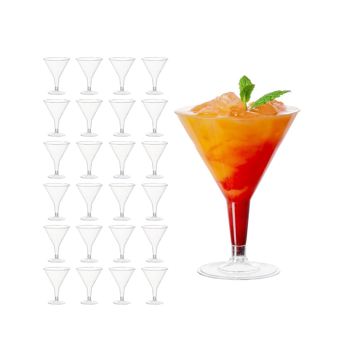 MATANA 48 Premium Plastic Martini Cocktail Glasses, 7 oz NEW!! NIB