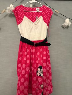 Women Disney Minnie Mouse Polka Dot Dress with Belt
