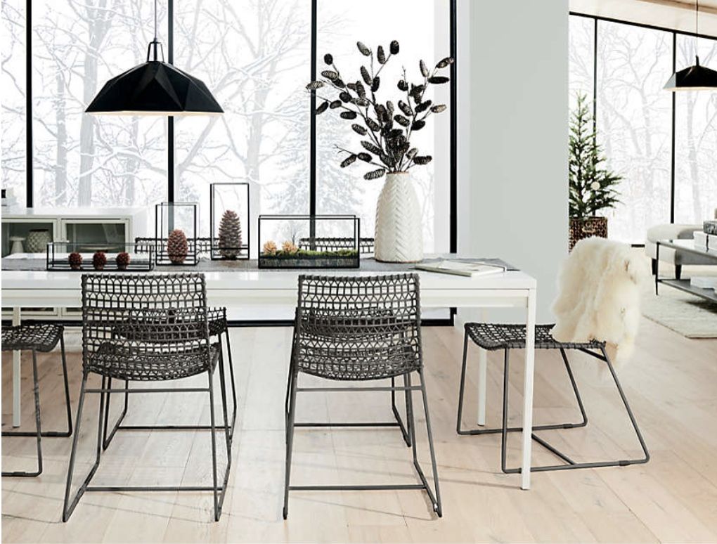 Crate And Barrel Tig Chair Tig Indoor/Outdoor White Metal Dining