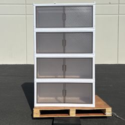The Four Stackable Storage Cabinet On Wheels