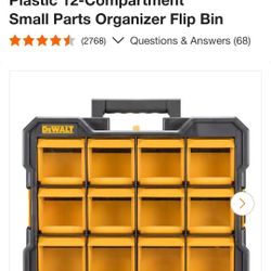 DEWALT.  Plastic 12-Compartment Small Parts Organizer Flip Bin