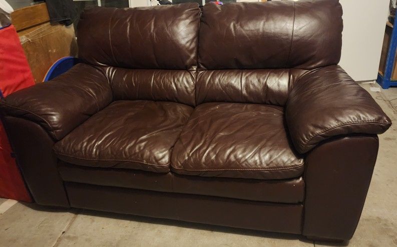 Leather Loveseat 