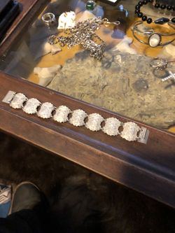 Custom sterling silver Inca style bracelet