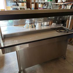 Steam table with rotisserie 