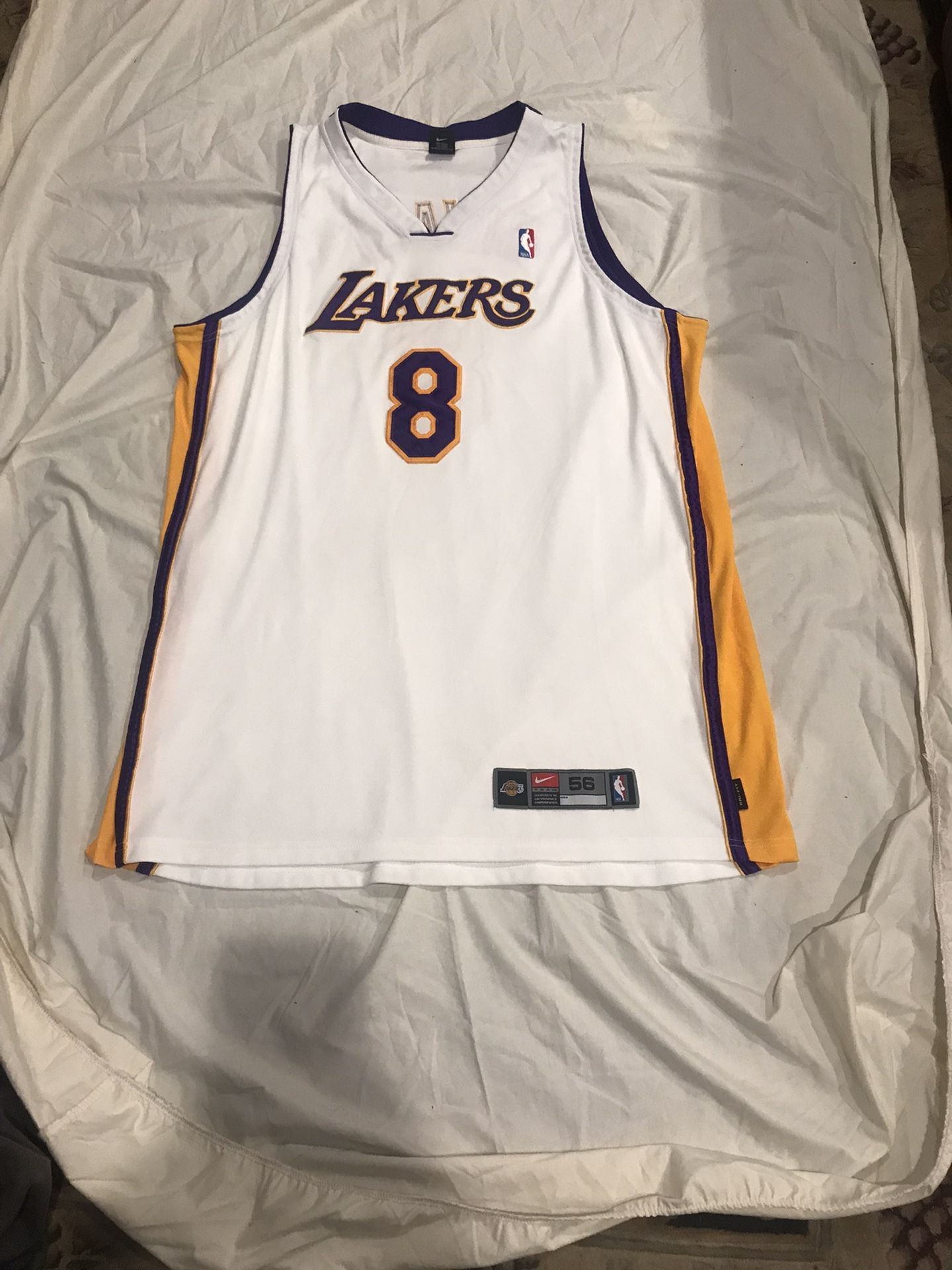 Kobe Bryant White Lakers Authentic Stitched Nike Jersey Size 56