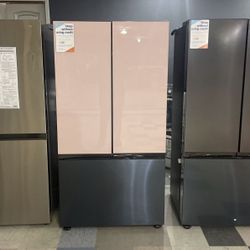 Samsung Bespoke 3 Door French Door Refrigerator With Beverage Center  AND  Ice Maker Q0 